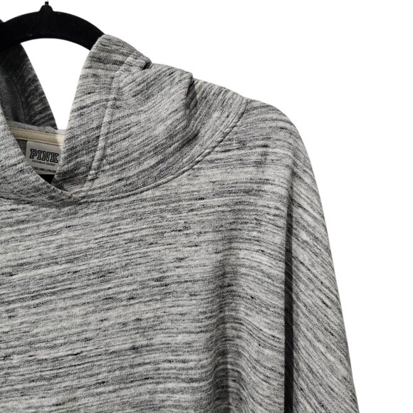 💥Pink Victoria's Secret Pullover Gray Drop Shoulder Oversized Hooded Sweatshirt - Picture 3 of 7